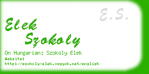 elek szokoly business card